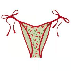 1304 NWT PINK by Frankies Bikinis Monty Bikini Bottom Cherry Hearts MED